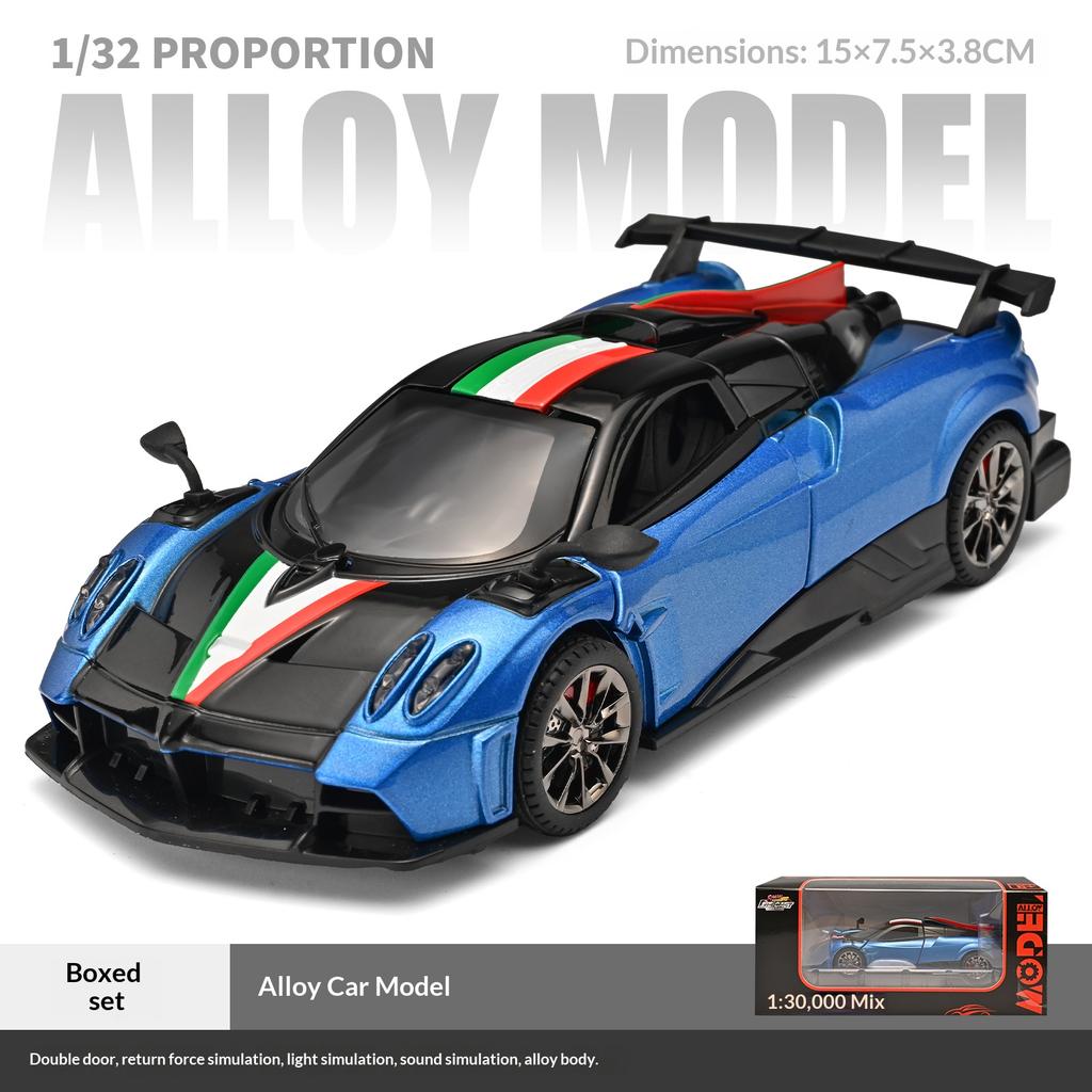 1:32 Alloy Die-cast Pagani Imola Roadster Sports Car Model Simulation Sound and Light Children's Toy Boy Birthday Gift