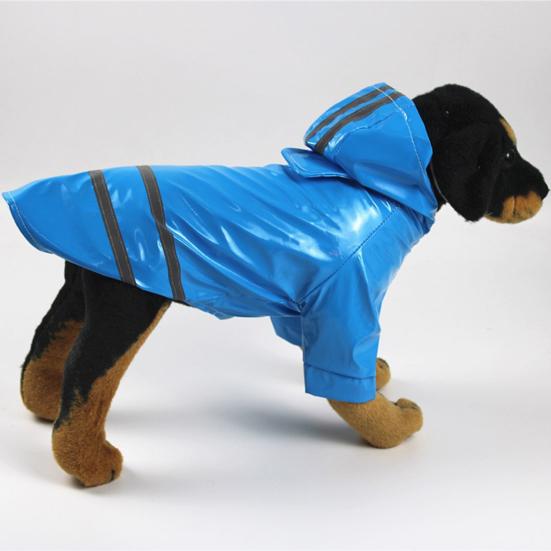 Pet Clothes - Dog Reflective Waterproof Raincoat Teddy Puppy Hooded Jacket Coat Pet Clothes