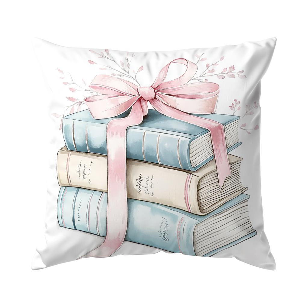Flower Books Pillowcase Bedroom Sofa Cushion Cover 100% Polyester Living Room Cushion Pillowcase Home Decor