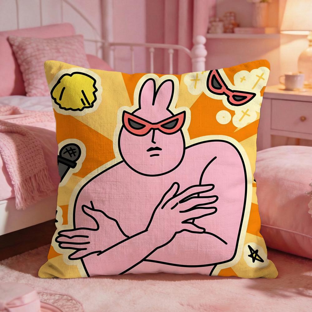 My Ffriends Rabbit Cute Cushion Cover Premium Comfort Reversible Pillow Cove Two In One Design For Any Room  Car Interior