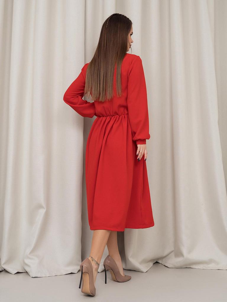 Red Classic Dress with Long Sleeves ISSA PLUS