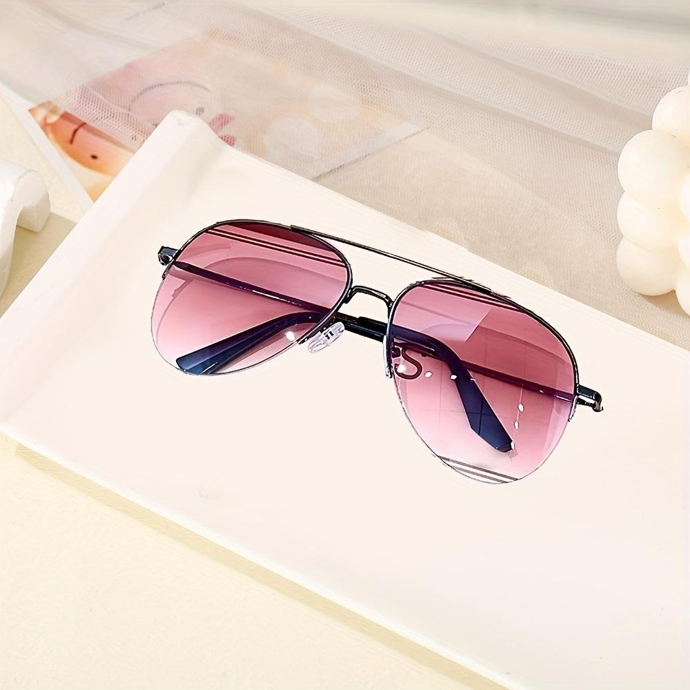 

Unisex Double-Beam Thick-Edged Punk Glasses Gradient Fashion Eyewear for Driving and Hiking, Decorative Ordinary Glasses розовый