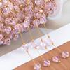 2meters 1meter Stainless Steel Love Heart Beaded Chain Clear Pink Green Crystal Chain for Necklace Bracelet Jewelry Making DIY