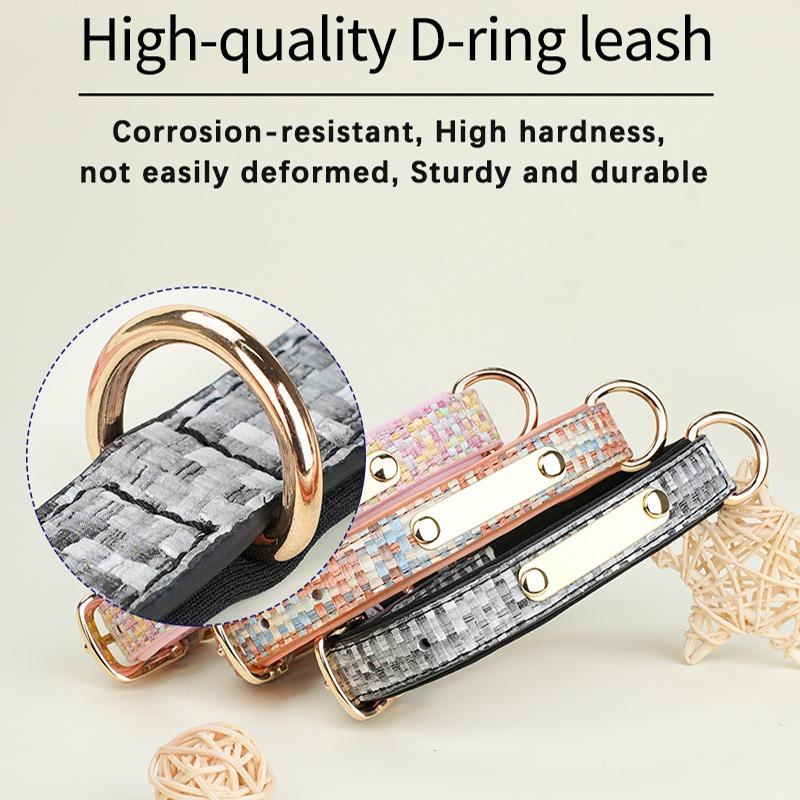 Pet Collar Double D Ring Hangable Accessories Space Cotton Inner Large and Medium Dog Collar