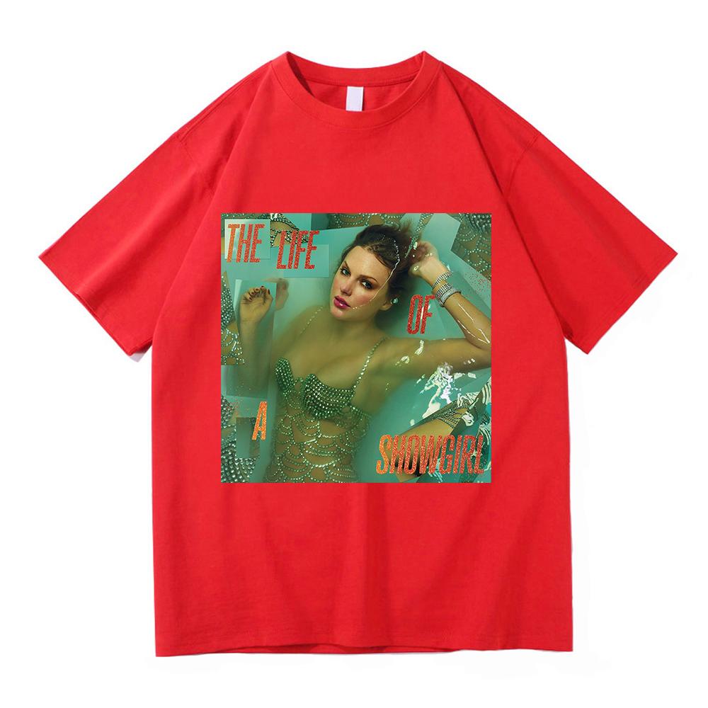 The Life of A Showgirl Album Tricou 2025 Modă Nouă Haine Bărbați/femei Vintage Harajuku Haine de Înaltă Calitate Tricouri Bumbac