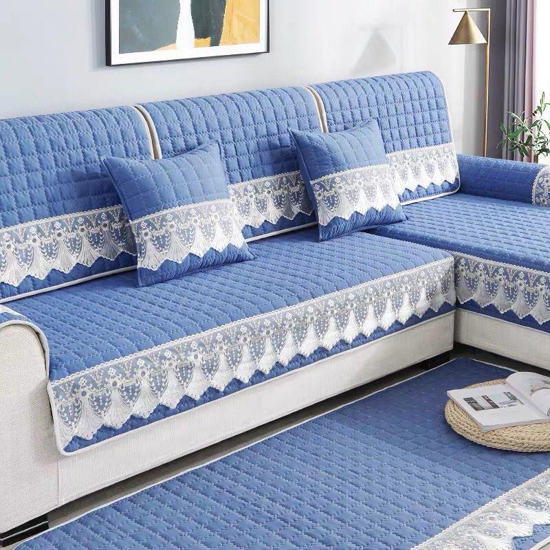 Autumn Winter Plush Sofa Covers Soft Peony Couch Cover Sofa Towel Sofa Cushion Continental Solid Color Sofa Towel Seat Cover