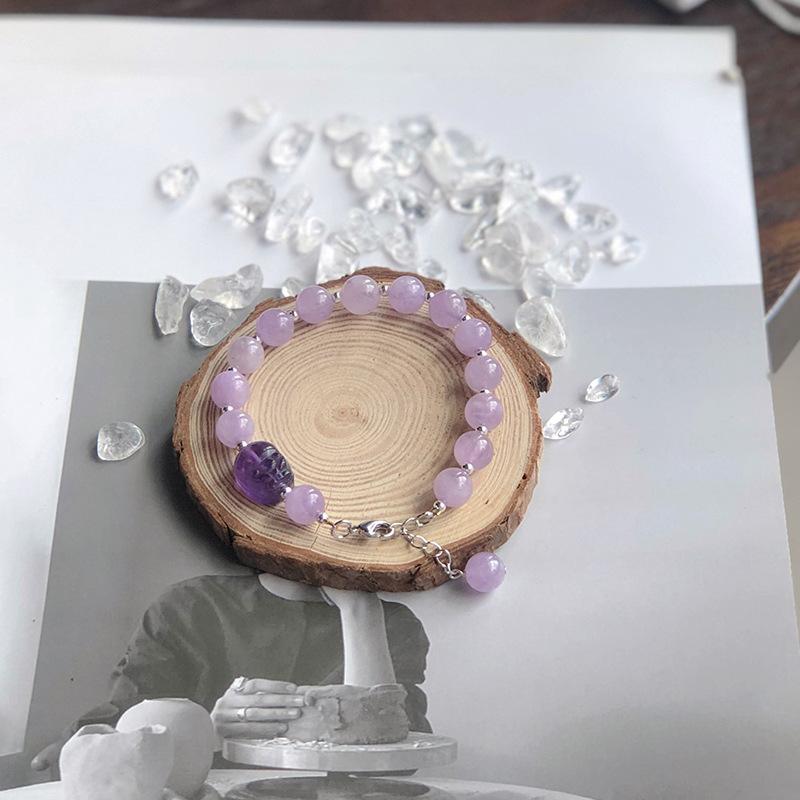 

Original Rosemary Forest Natural Green Rutilated Quartz Yellow Rutilated Quartz Pixiu Bracelet for Women, Light Luxury Style, Luck-Bringing Lavender Amethyst