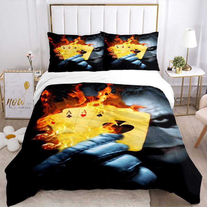 Poker Hand Print 3Pcs Bedding Setduvet Cover With 2 Bedropillowcase Home Birthday Gift