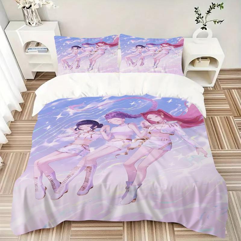 3pcs K-pop Girls Home Bedding Set-Universal Three-Piece Suit for Bedroom, Guest Room, Living Room, Hotel Decorations, Festive Gift, Suitable