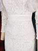 Plus Size Women's See-through Lace Patchwork Puff Sleeve Dress, Round Neck, Cinched Waist, Mid-length.
