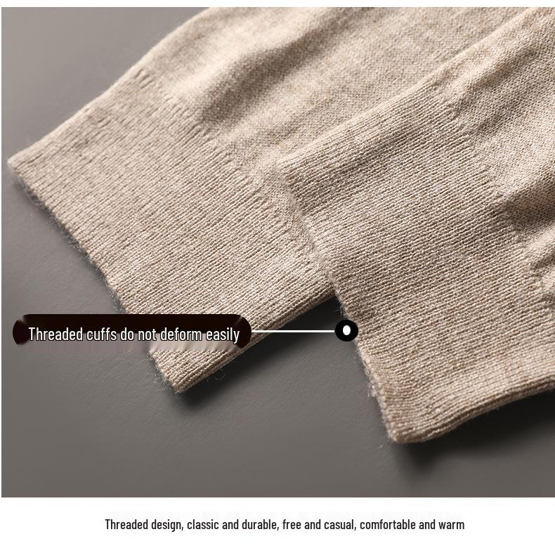 2025 Men's Polo Wool Short Sleeve Lapel Sweater - Spring/Autumn Fashion