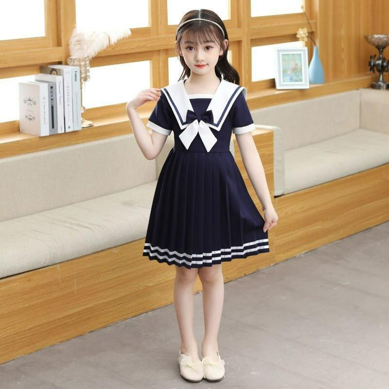 Girls Short-sleeved Dress Summer Dress Western Style Children's Princess Dress JK Little Girl Skirt
