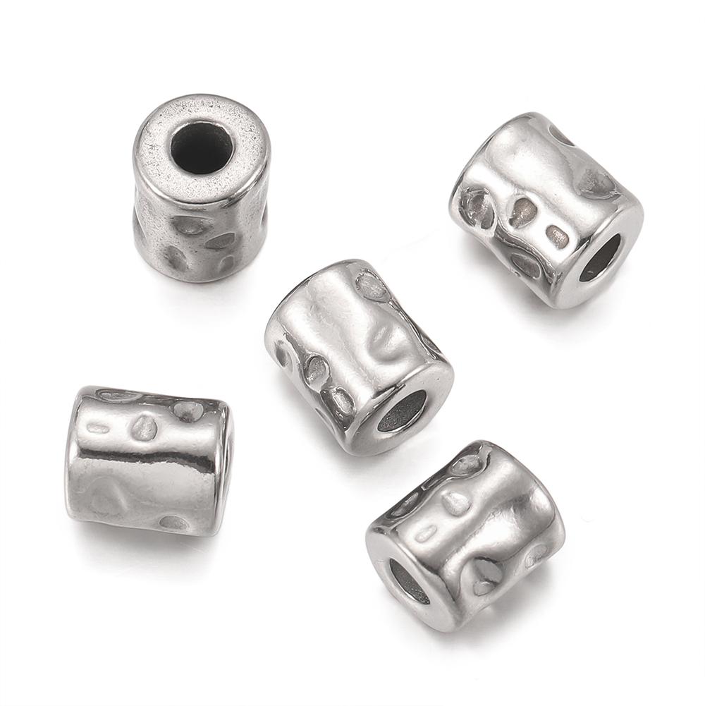 5Pcs/Pack Stainless Steel Cylinder Tube Bead Gold Plated Spacer Beads For DIY Necklace Bracelet Jewelry Making Accessories