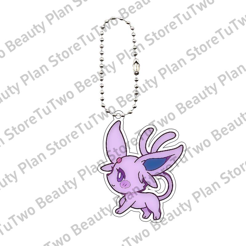 Cartoon Cute Anime Eevee Acrylic Keychain Leafeon Vaporeon Flareon Espeon Sylveon Jolteon Glaceon Bag Pendant Key Ring Gifts Toy