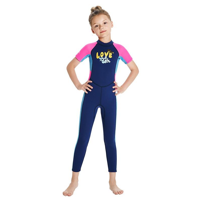 Kids 2.5mm Short Sleeve Full Wetsuit Snorkeling Diving Surfing Warm Water Sports Winter
