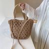 Handwoven Hollow Out Straw Bag Summer Handbag Women's Crossbody Shoulder Bag Street Style Trendy Basket Beach Bag