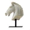 Horse Head Sculpture Resin Statue Antique Style with Metal Stand for