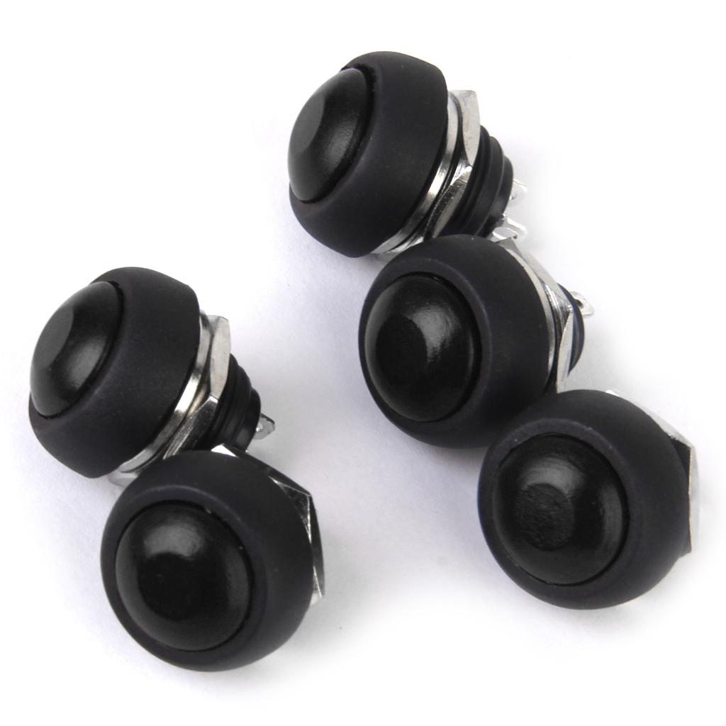 5pcs Momentary OFF-(ON) Push Button Horn Switch For Boat/Car Waterproof BLK