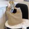 Woven bag women's 2025 new casual vacation seaside beach bag casual lazy fashion straw bag shoulder bag