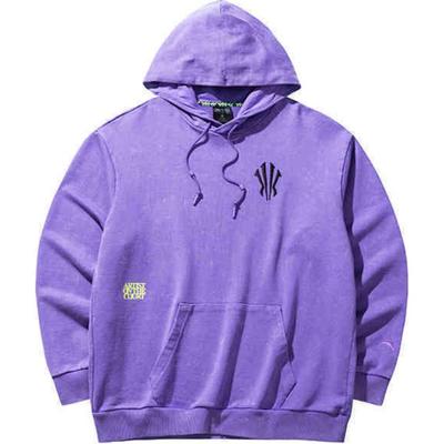 Anta Basketball Series Kapuzenpullover Buchstabenlogo Warmes Langarm-Sweatshirt Unisex-Sweatshirt Fluoreszierend-Traubenlila 172441703-6