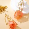 A Pair of Women's Earrings, Tassel Rose Sweet Romantic Elegant Mid-Length Earrings, Suitable for Daily Wear, Vacations and Banquets