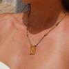 Ciondolo Carta del Cuore dei Tarocchi Design Semplice Catena per la Clavicola Colorata al Minimo Resistente all'Appannamento Regolabile Placcato Oro