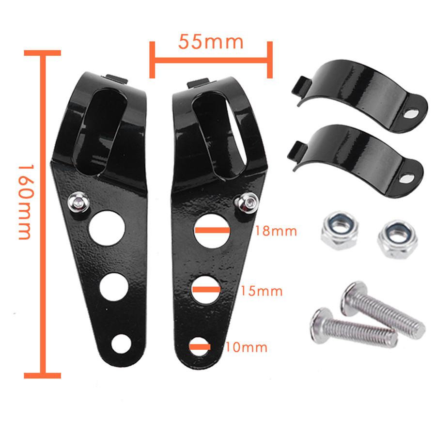 2x Motorcycle Headlight Mount Bracket Fork Ear Headlamp Holder For 27-35mm Tube