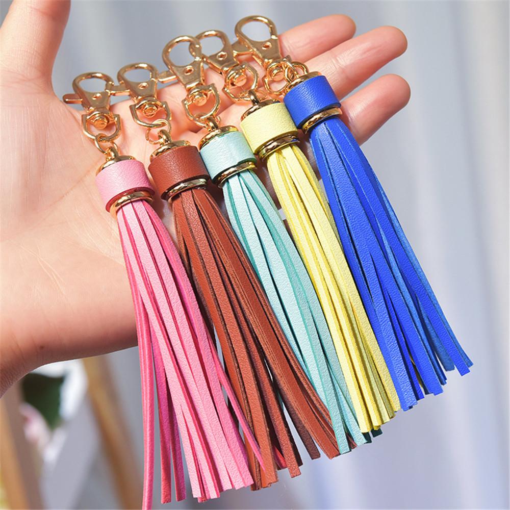 Leather Accessories For Bags Tassel Keychain Tassel Hanging Pendant KeyRing Ornaments Ring Holder