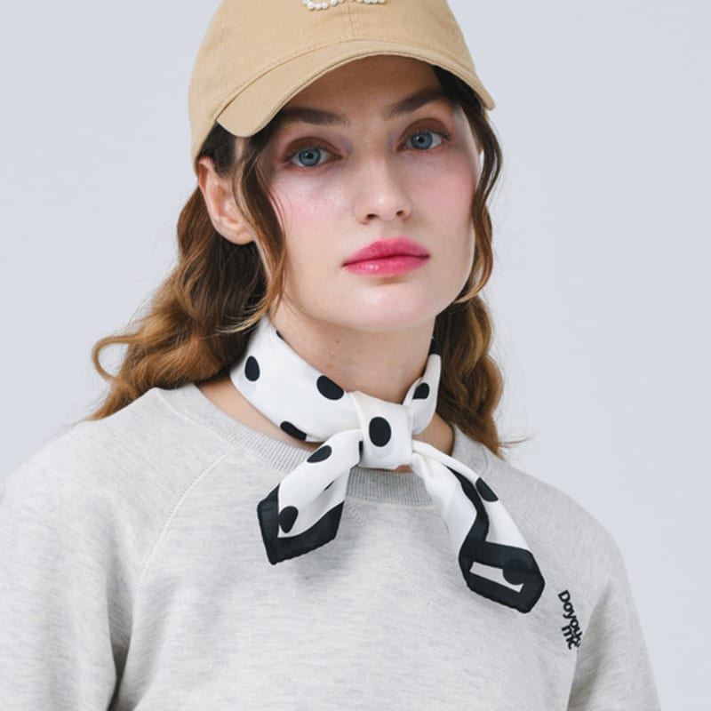 DOYOUKNOWMC ALL SEASON Golf Thick Dot Print White Scarf