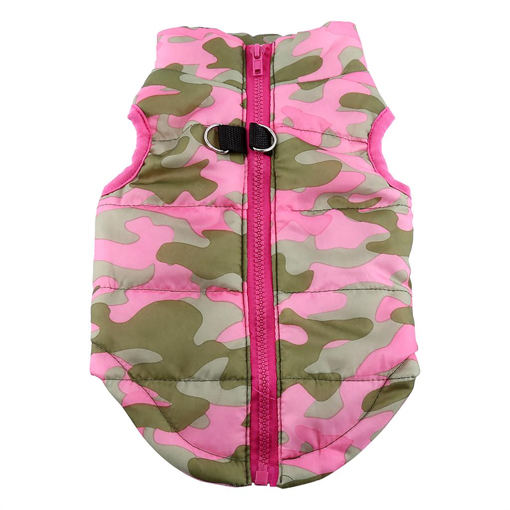 4Colors Pet Jacket Camouflage Bowknot Winter Fall Warm Cotton Cat Dog Clothes Apparel Costumes