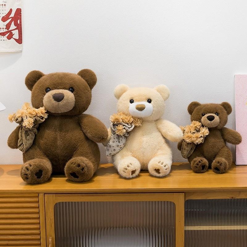 Teddy Bear Plush Toy For Valentines Day Gift Girl Boy Kids Soft Short Plush Material