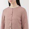 MUJI Leichte Daunenjacke für Damen, faltbar, ohne Kragen, BD10GA5A, Hellbeige, Damengröße XL