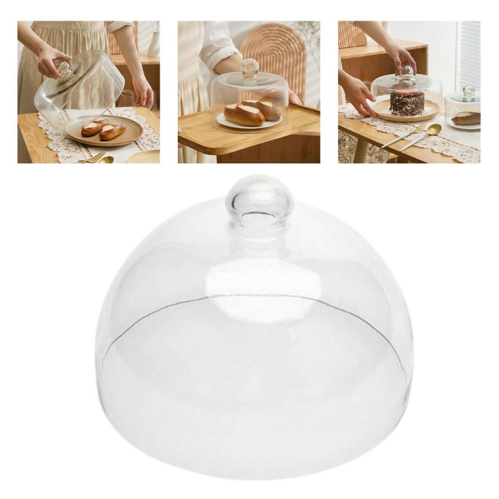 Cake Transparent Glass Stand Round Lid Plate Dessert Presentation Material Suitable for