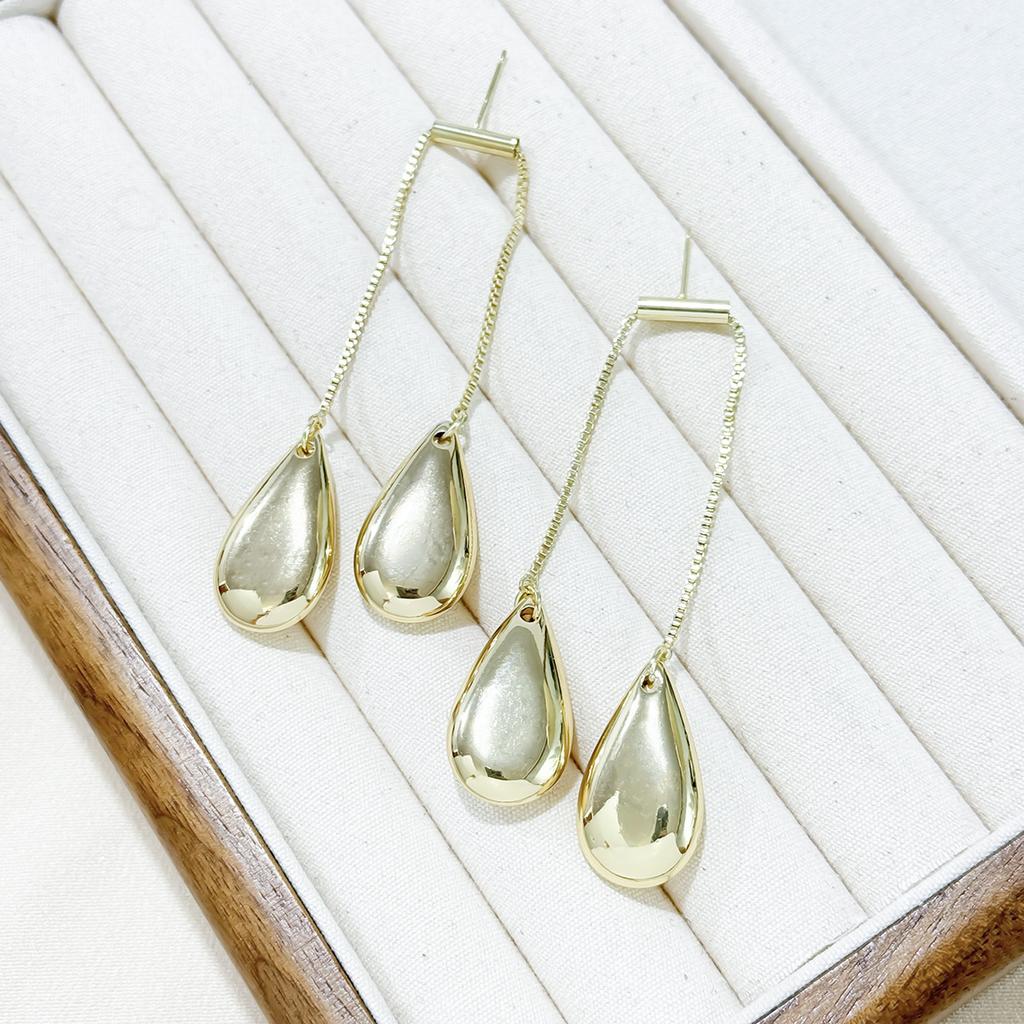 Alloy Water Drop Tassel Temperament Long Earrings High-End Simple Studs Cold Wind Earrings