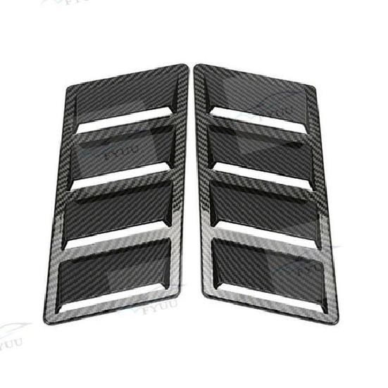 1Pair Carbon Fiber Look Car Front Bonnet Vents Hood Fender Air Flow Intake Decor