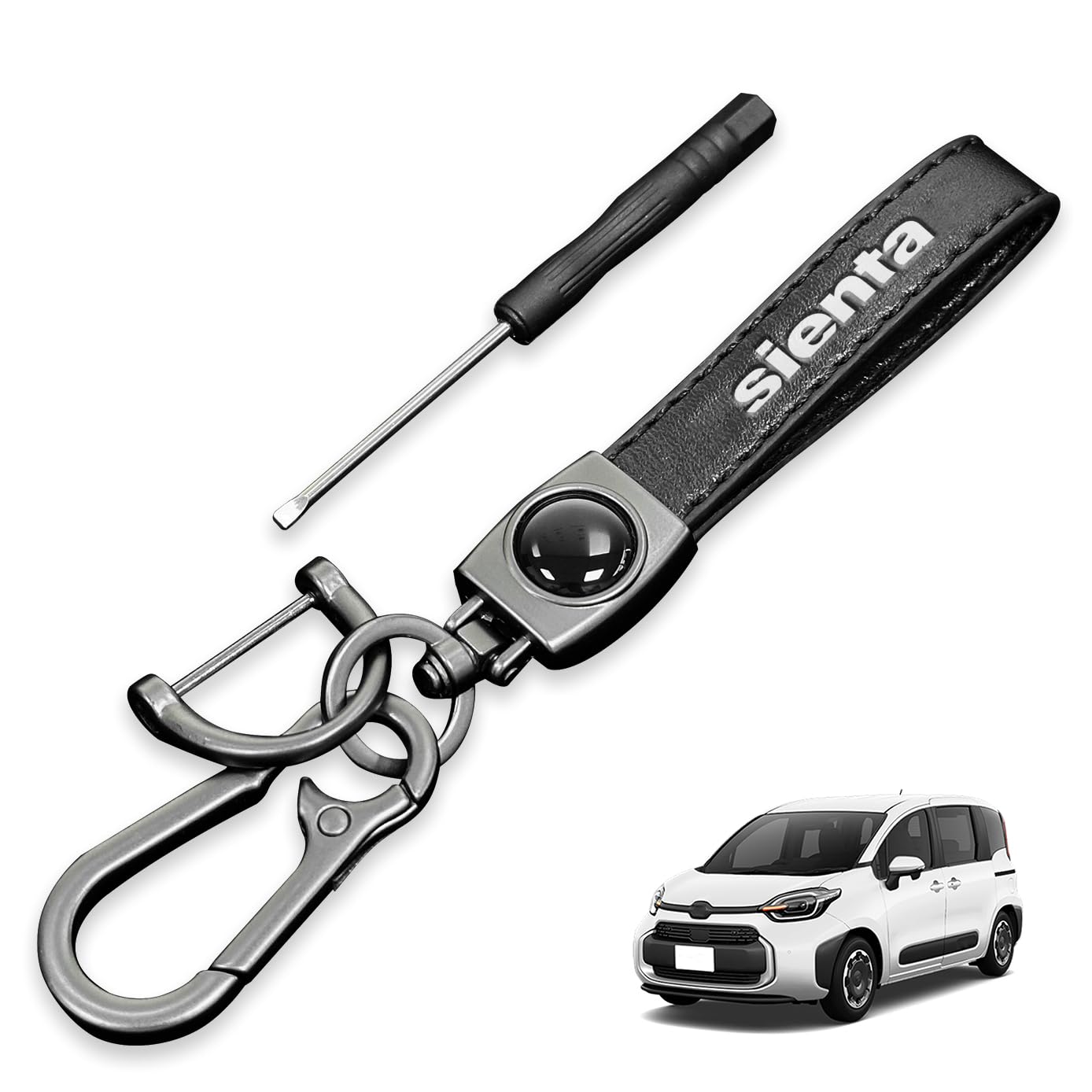 

[HUDIY] Hoodie key chain for the new SIENTA 10 series Genuine leather leather key car logo key chain SIENTA MXP10 series (August 2022 - current)
