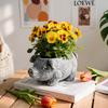 Wabi Sabi Verwitterter Schweineharz-Blumentopf Gealtertes Tier-Sukkulententopf für Balkon Terrasse Rustikaler Minimalistischer Gartenakzent