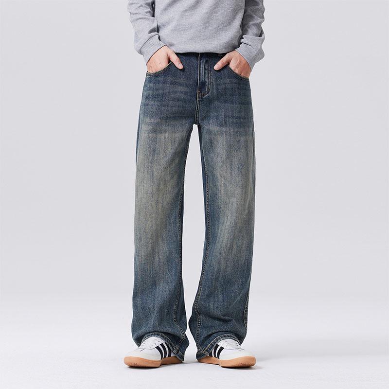 

Men s Trendy High Street Gradient Flared Jeans – Punk Style, Versatile, Loose Fit Casual Pants 31 синий