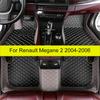 Leather  Car Floor Mats Carpet Rugs For Renault Megane 2 2004 2005 2006 Accessories Auto Waterproof Anti Slip Foot Pads
