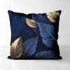 Pieces Navy Gold Leaf Decorative Pillow Covers Polyester Sofa Decorative Cushion Cov Headboard Pillow (Without Pillow Core