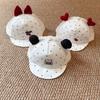 Baby Girl Boy Summer Cotton Sun Hat With Cherry Heart Dots For Newborns