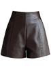 High Waist PU Leather A-Line Shorts for Women - 2023 Autumn/Winter Fashion, Korean Style, Slimming Wide Leg Booty Shorts