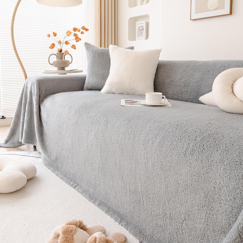 Shu Cotton Velvet Sofa Cover Towel Cushion All-Inclusive Universal Simple Modern Seat Cushions Sofa Cover Winter Plush Autumn and Winter