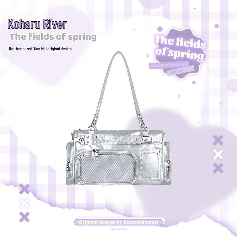 

Прозрачная сумка-ита «В погоне за звездами» – Универсальная повседневная наплечная сумка-тоут Contains hidden compartment for light sign серебряный