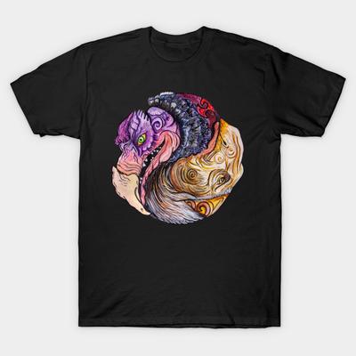 Men Black Print T-shirt Urskeks No-Cut Heat Transfer Print Cotton Tshirt