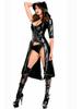 Rubberized Patent Leather Cape Tights & Queen Costume Sexy Lingerie Set