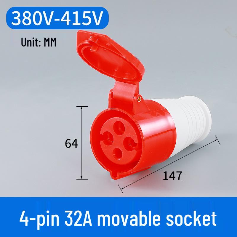 16/32A Waterproof Industrial Plug & Socket - Surface/Flush Mounted Aviation Connector