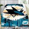 San-Jose Sharks Hockey Blanket Flannel Throw for Sofa, Indoor, Camping, Living Room, Office, Chair, And Bed Soft Birthday Gift