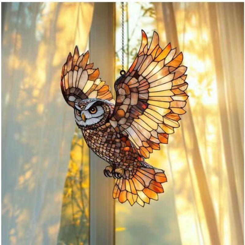 Christmas, Red Bird Light Catcher, Acrylic Pendant, Home, Outdoor, Garden, Courtyard, Hanging Decoration