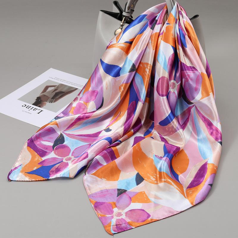 90 Square Scarves, Silk Scarves, Women's New Spring and Summer High-end Sense Versatile, Thin Scarves, Shawls Outside